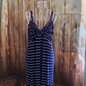 Blue striped maxi dress